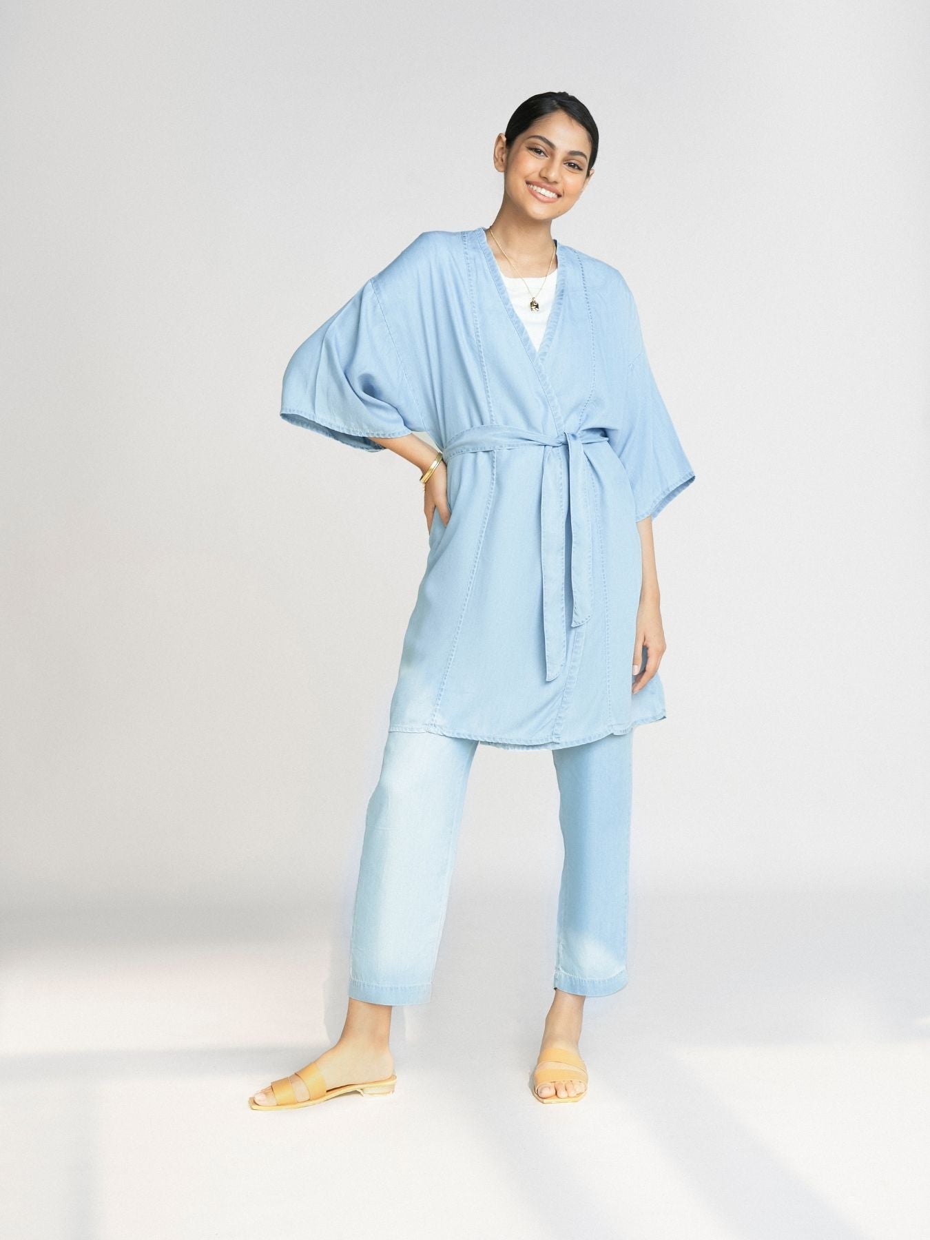 Releve Fashion Reistor Blue Wrapped in Happiness Jacket Ethical Designer Brand Sustainable Fashion Conscious Clothing Purchase with Purpose Shop for Good