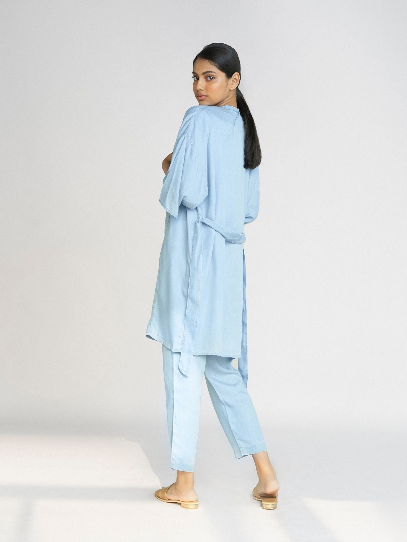 Releve Fashion Reistor Blue Wrapped in Happiness Jacket Ethical Designer Brand Sustainable Fashion Conscious Clothing Purchase with Purpose Shop for Good