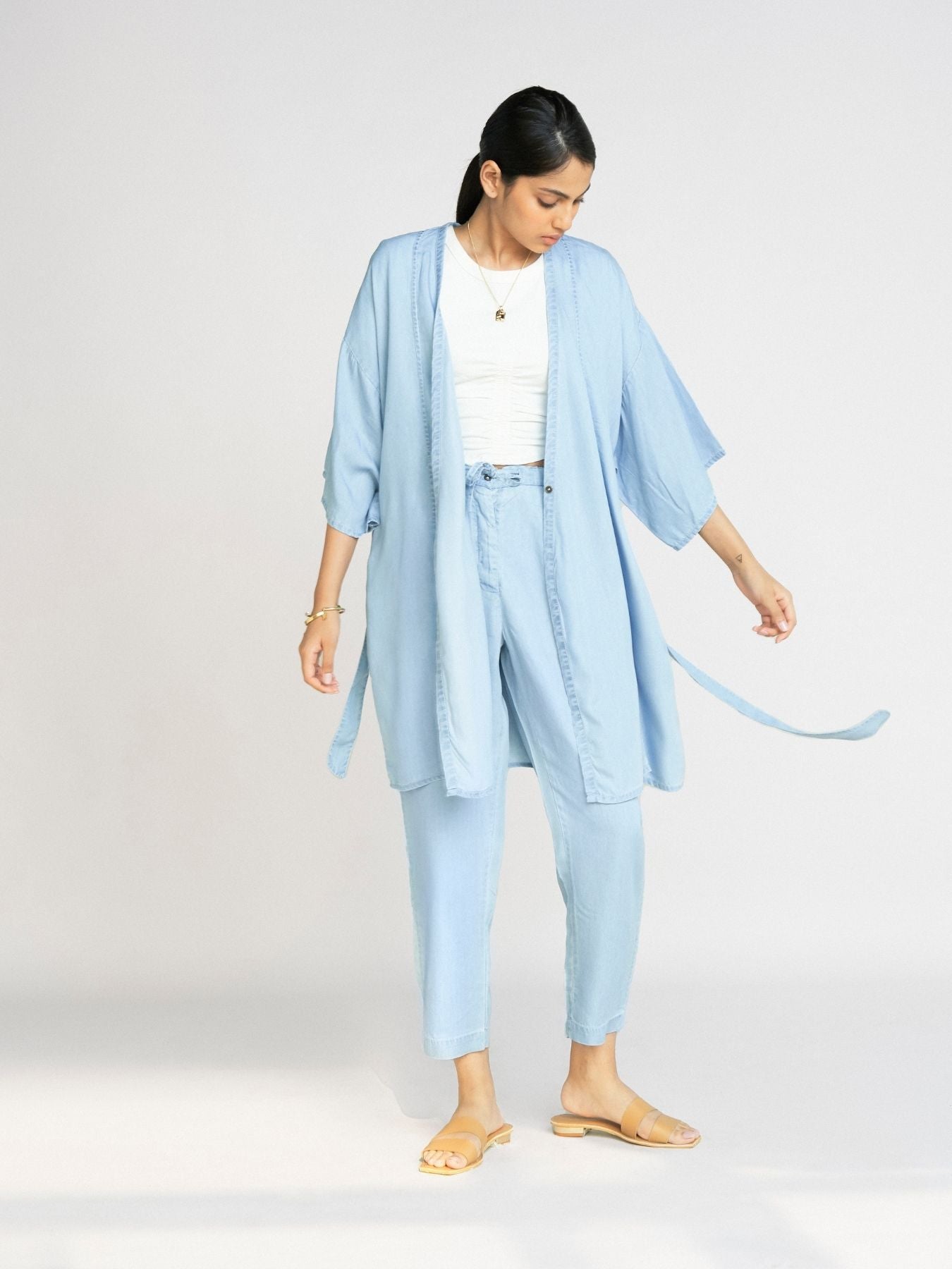 Releve Fashion Reistor Blue Wrapped in Happiness Jacket Ethical Designer Brand Sustainable Fashion Conscious Clothing Purchase with Purpose Shop for Good