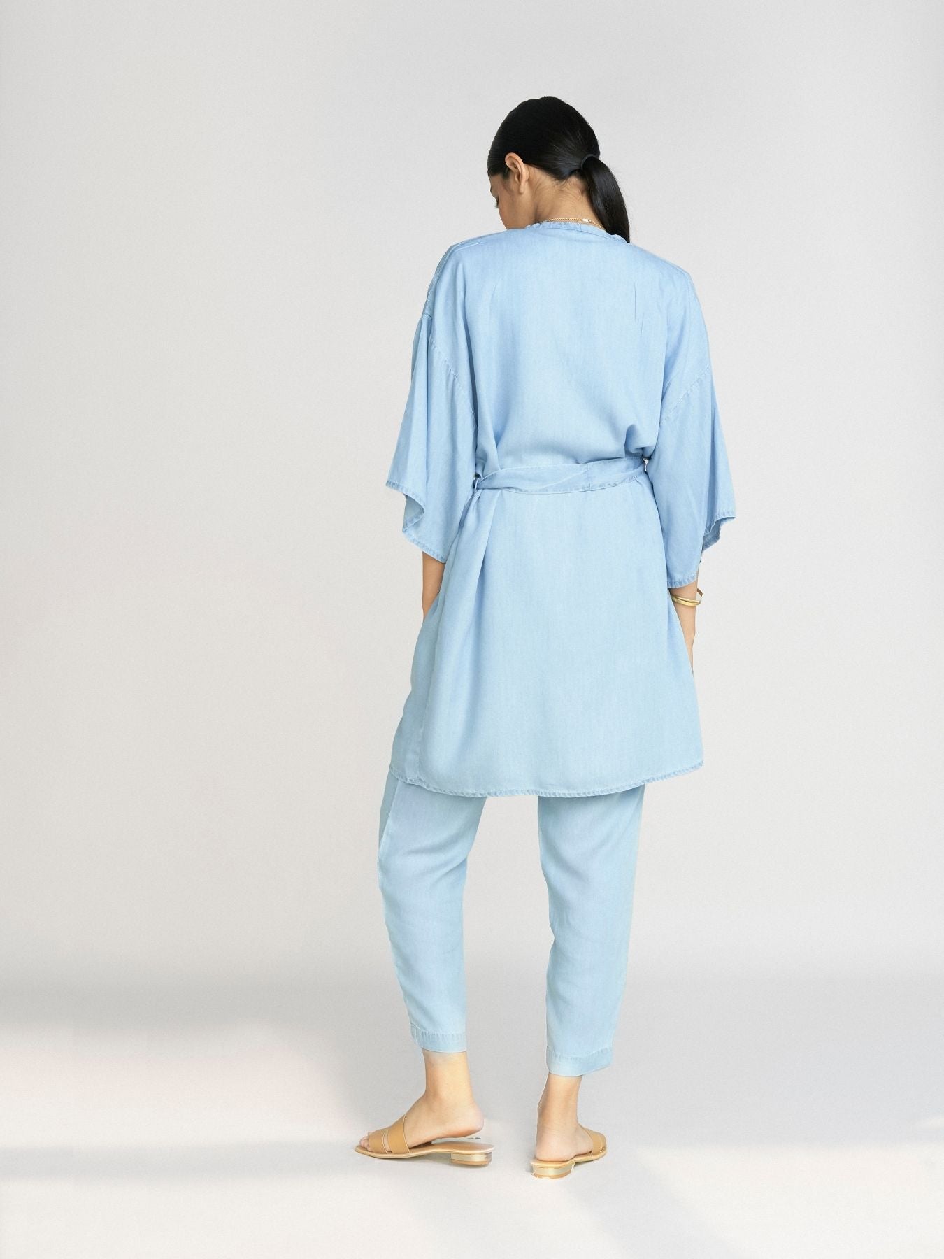 Releve Fashion Reistor Blue Wrapped in Happiness Jacket Ethical Designer Brand Sustainable Fashion Conscious Clothing Purchase with Purpose Shop for Good