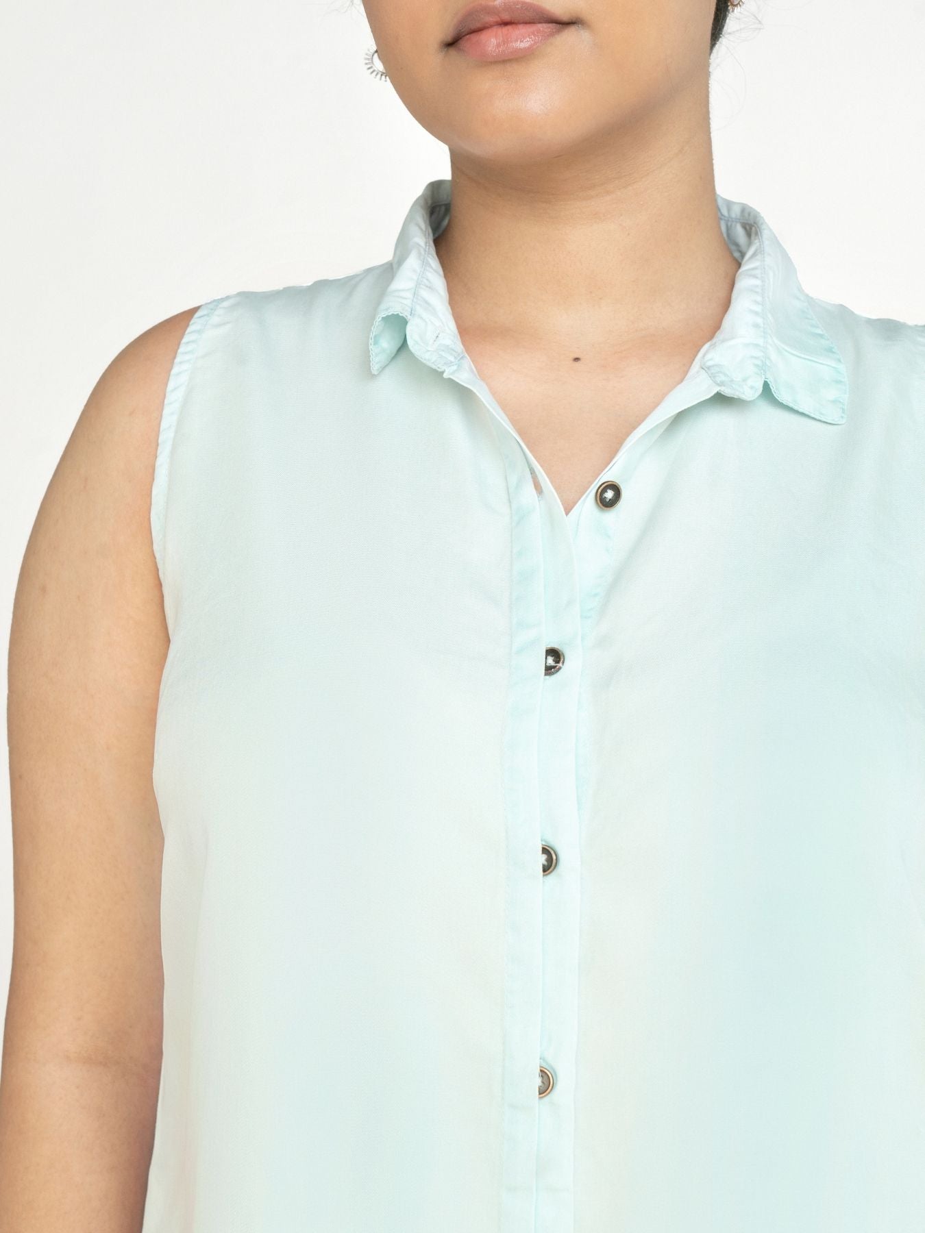 Releve Fashion Reistor Blue Sleeveless Dreaming of Blue Skies Ethical Designer Brand Sustainable Fashion Conscious Clothing Purchase with Purpose Shop for Good