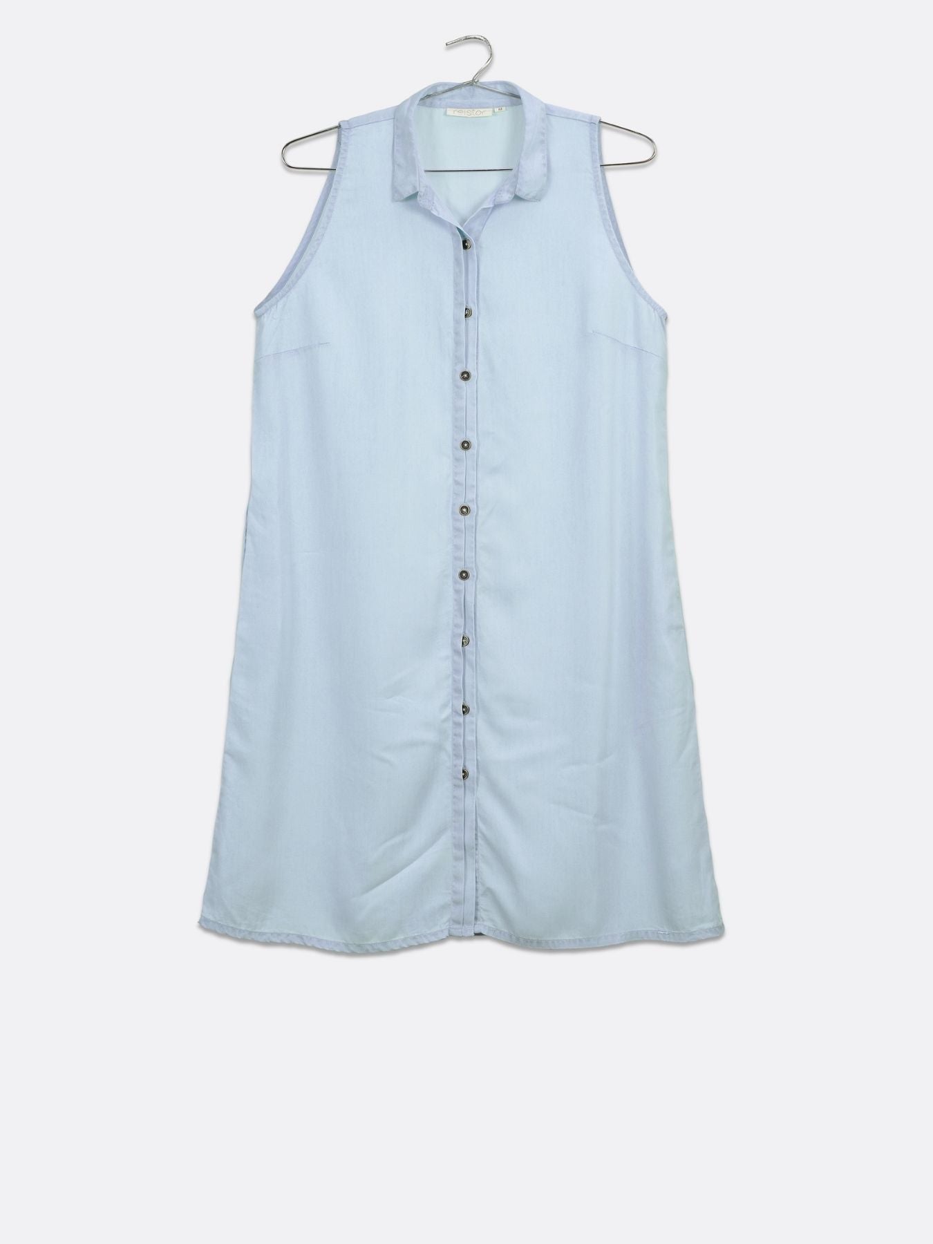 Releve Fashion Reistor Blue Sleeveless Dreaming of Blue Skies Ethical Designer Brand Sustainable Fashion Conscious Clothing Purchase with Purpose Shop for Good