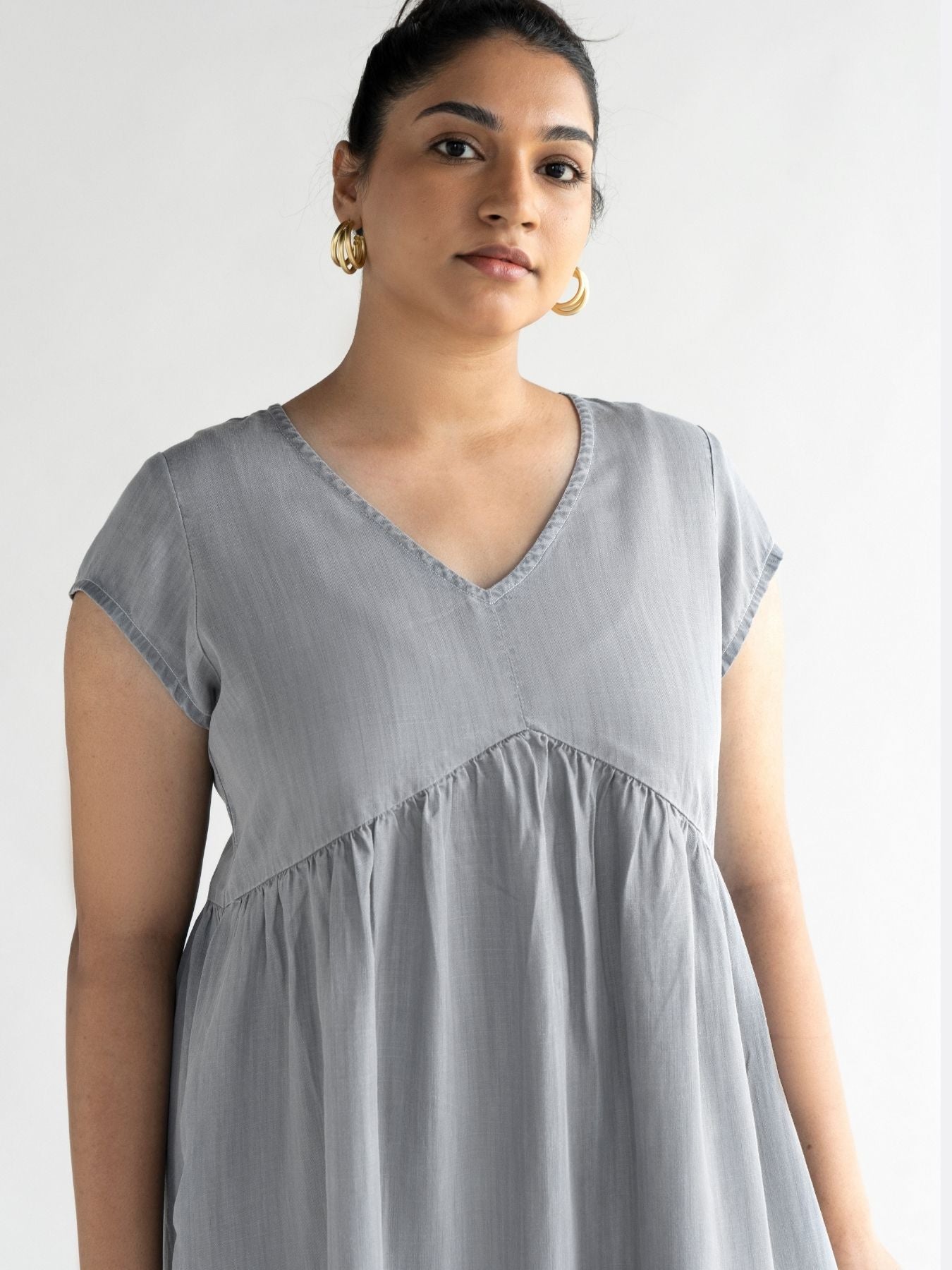 Releve Fashion Reistor Grey Moves like the Wind Sleeveless Dress Ethical Designer Brand Sustainable Fashion Conscious Clothing Purchase with Purpose Shop for Good
