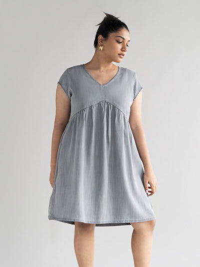 Releve Fashion Reistor Grey Moves like the Wind Sleeveless Dress Ethical Designer Brand Sustainable Fashion Conscious Clothing Purchase with Purpose Shop for Good