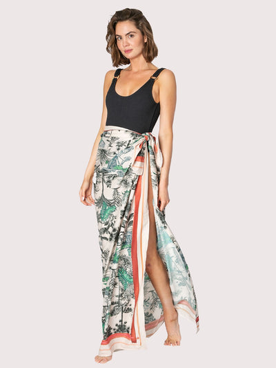 Releve Fashion SixtyNinety Floral Print Long Multiwear Sarong Coverup Sustainable Resort Wear Slow Fashion Conscious Clothing Ethical Designer Brand Purchase with Purpose Shop for Good