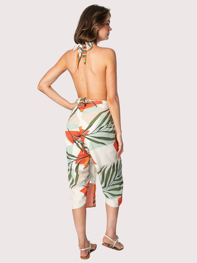 Releve Fashion SixtyNinety Tropical Print Short Multiwear Sarong Coverup Sustainable Resort Wear Slow Fashion Conscious Clothing Ethical Designer Brand Purchase with Purpose Shop for Good