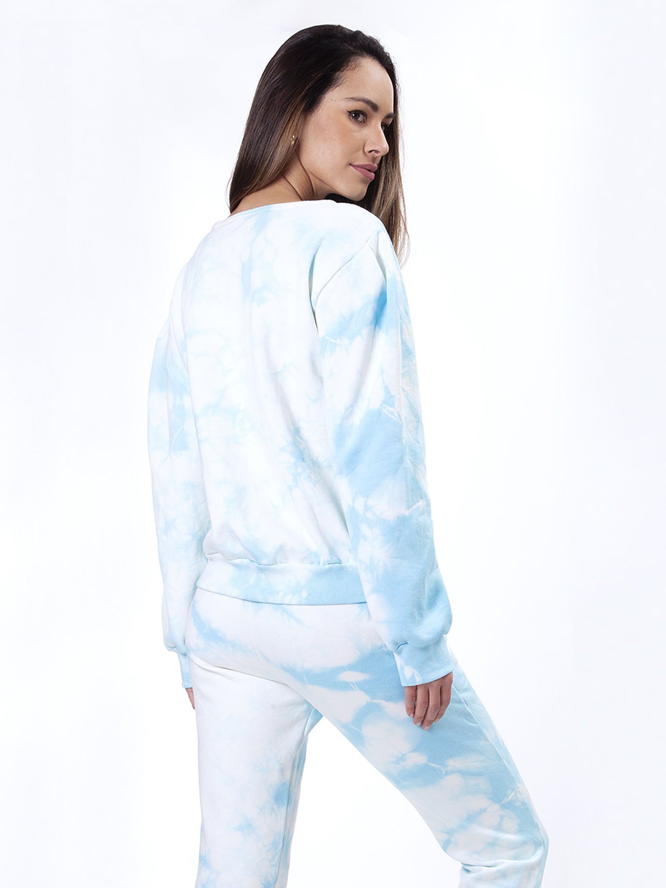 Tie Dye Sweatshirt Sky Blue White