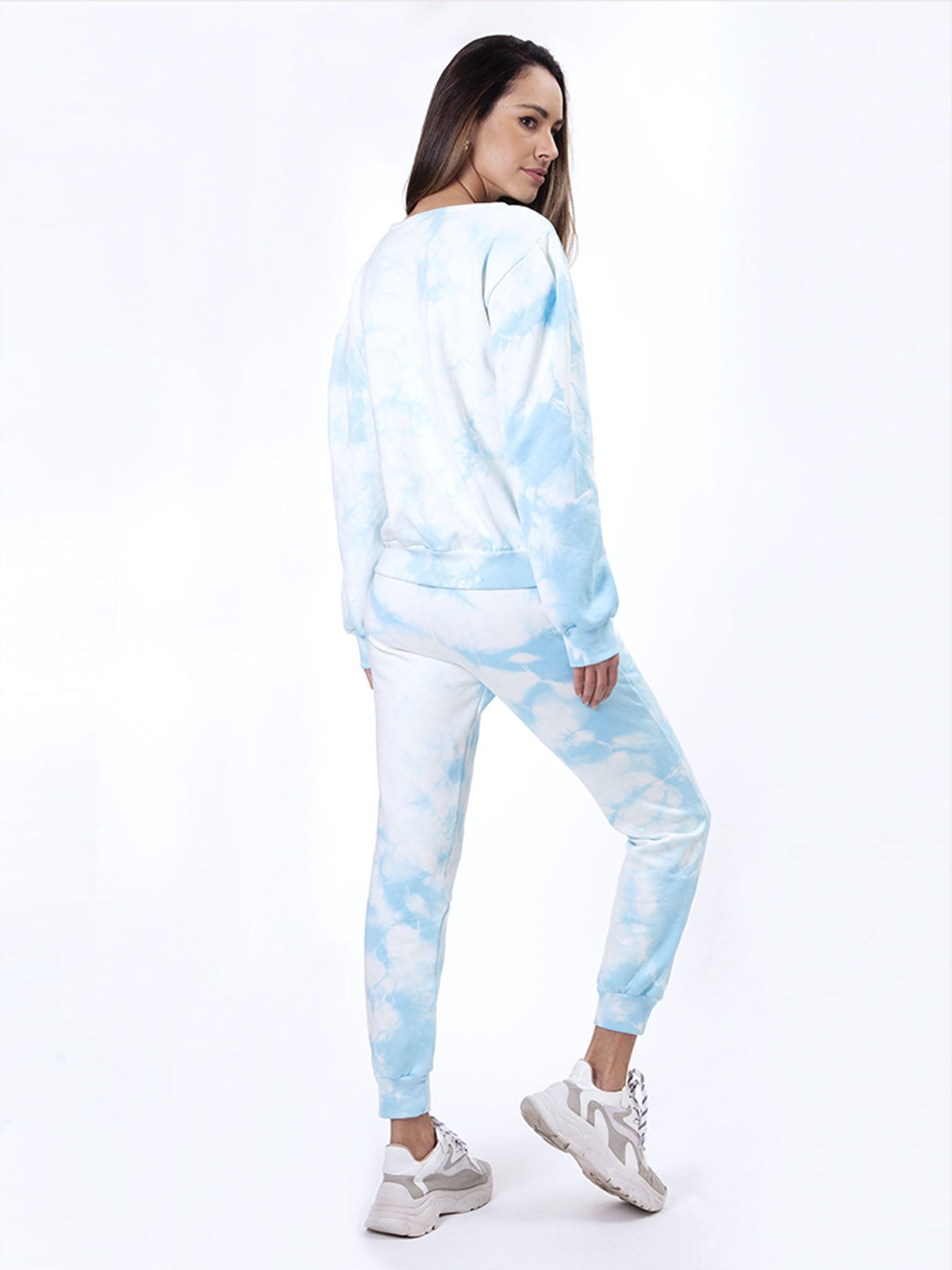 Releve Fashion SixtyNinety Sky Blue Tie Dye Sweatshirt Sustainable Loungewear Slow Fashion Conscious Clothing Ethical Designer Brand Purchase with Purpose Shop for Good