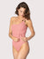 Audrey One-Shoulder Textured Swimsuit, Rose