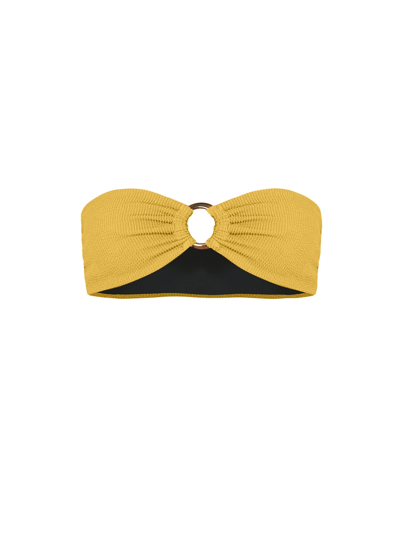 Releve Fashion SixtyNinety Mustard Yellow Brigitte Crinkle Bikini Top Sustainable Swimwear Beachwear Slow Fashion Conscious Clothing Ethical Designer Brand Purchase with Purpose Shop for Good