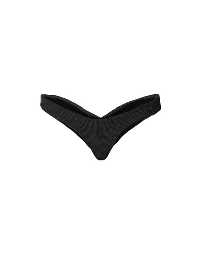 Releve Fashion SixtyNinety Black Cher Crinkle Bikini Bottoms Sustainable Swimwear Beachwear Slow Fashion Conscious Clothing Ethical Designer Brand Purchase with Purpose Shop for Good