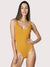 Greta Textured Swimsuit, Mustard