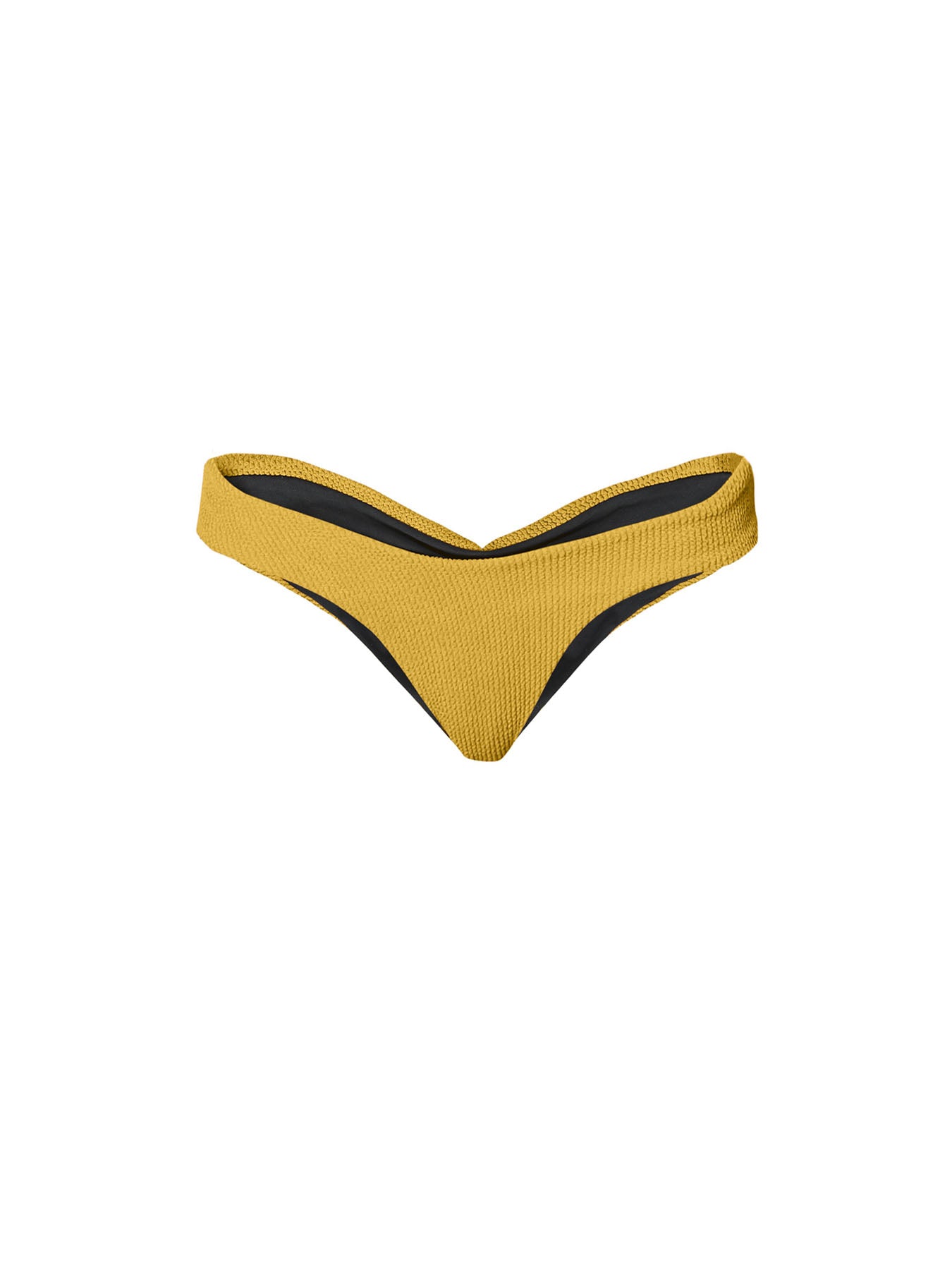 Releve Fashion SixtyNinety Mustard Yellow Sophia Textured Bikini Bottoms Swimsuit Sustainable Swimwear Beachwear Slow Fashion Conscious Clothing Ethical Designer Brand Purchase with Purpose Shop for Good