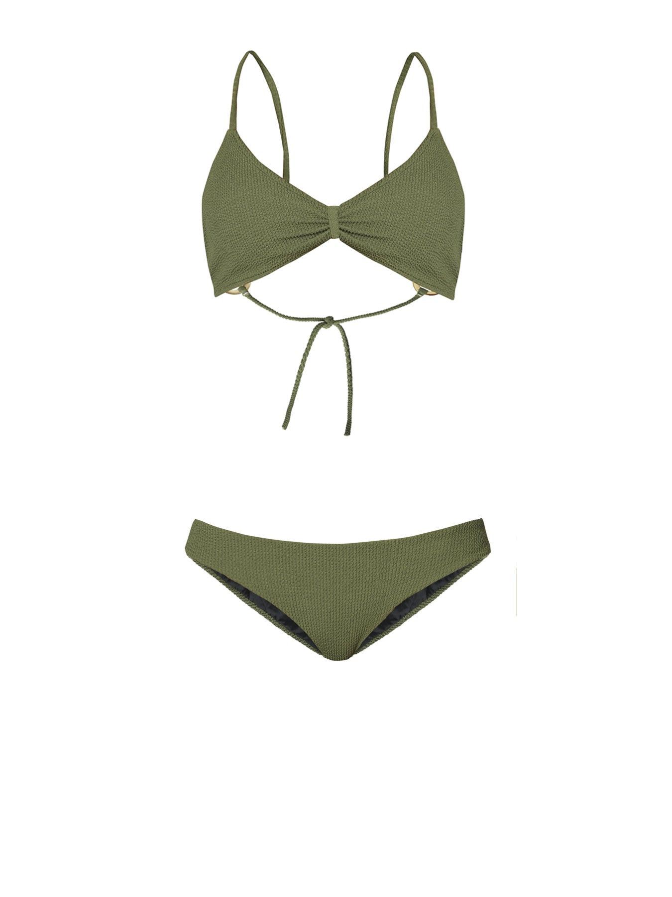 Releve Fashion SixtyNinety Sophia Textured Bikini Bottoms in Green Sustainable Swimwear Beachwear Slow Fashion Conscious Clothing Ethical Designer Brand Purchase with Purpose Shop for Good