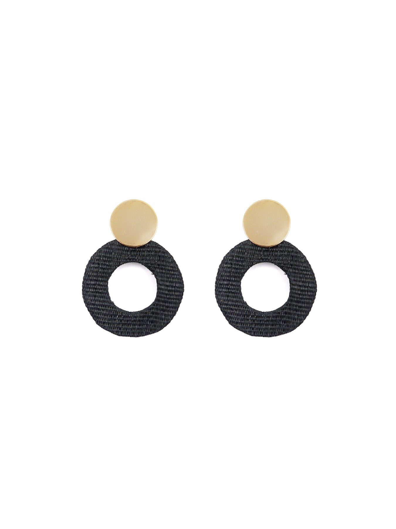 Fran Earrings, Gold / Black