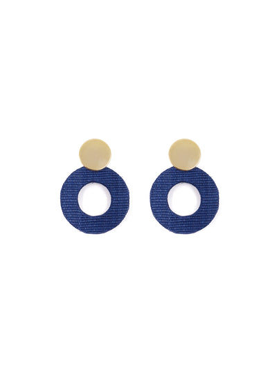 Releve Fashion Soli & Sun Gold and Blue Fran Earrings Ethical Designers Sustainable Fashion Brands Purchase with Purpose Shop for Good