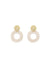 Fran Earrings, Gold / Cream