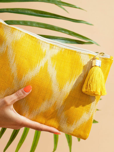 Releve Fashion Soli & Sun Yellow Frankie Pouch Ethical Designer Brand Sustainable Fashion Accessories Purchase with Purpose Shop for Good