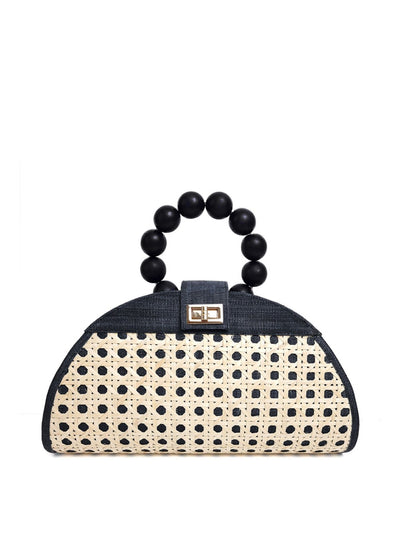 Releve Fashion Soli & Sun Black Isabella Woven Bag Ethical Designer Brand Sustainable Fashion Accessories Purchase with Purpose Shop for Good