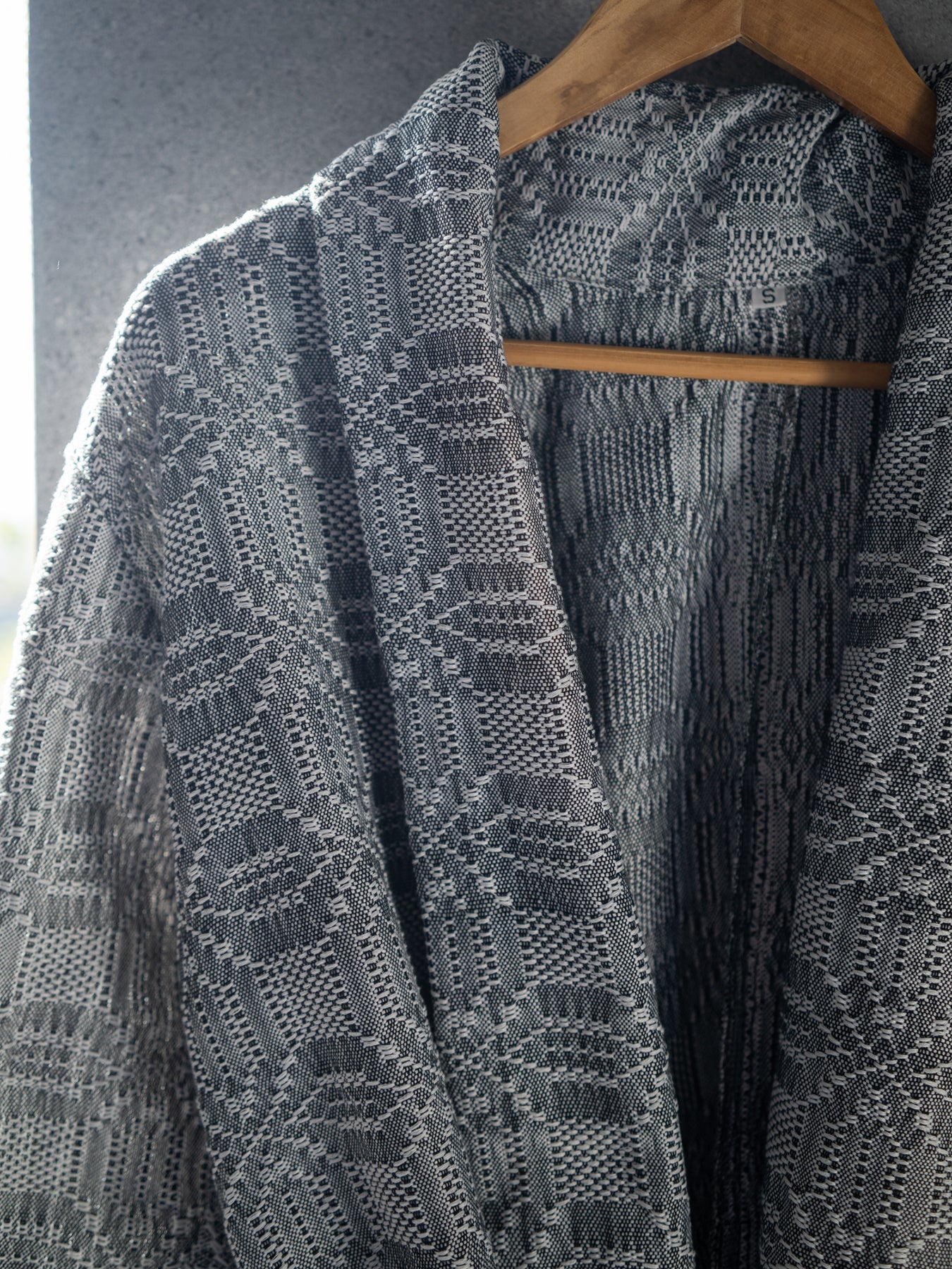 Releve Fashion WVN Living Handwoven Grey Lounge Robe Sustainable Luxury Fashion Conscious Clothing and Lifestyle Accessories Ethical Designer Brand Artisanal Handcrafted Loungewear Purchase with Purpose Shop for Good