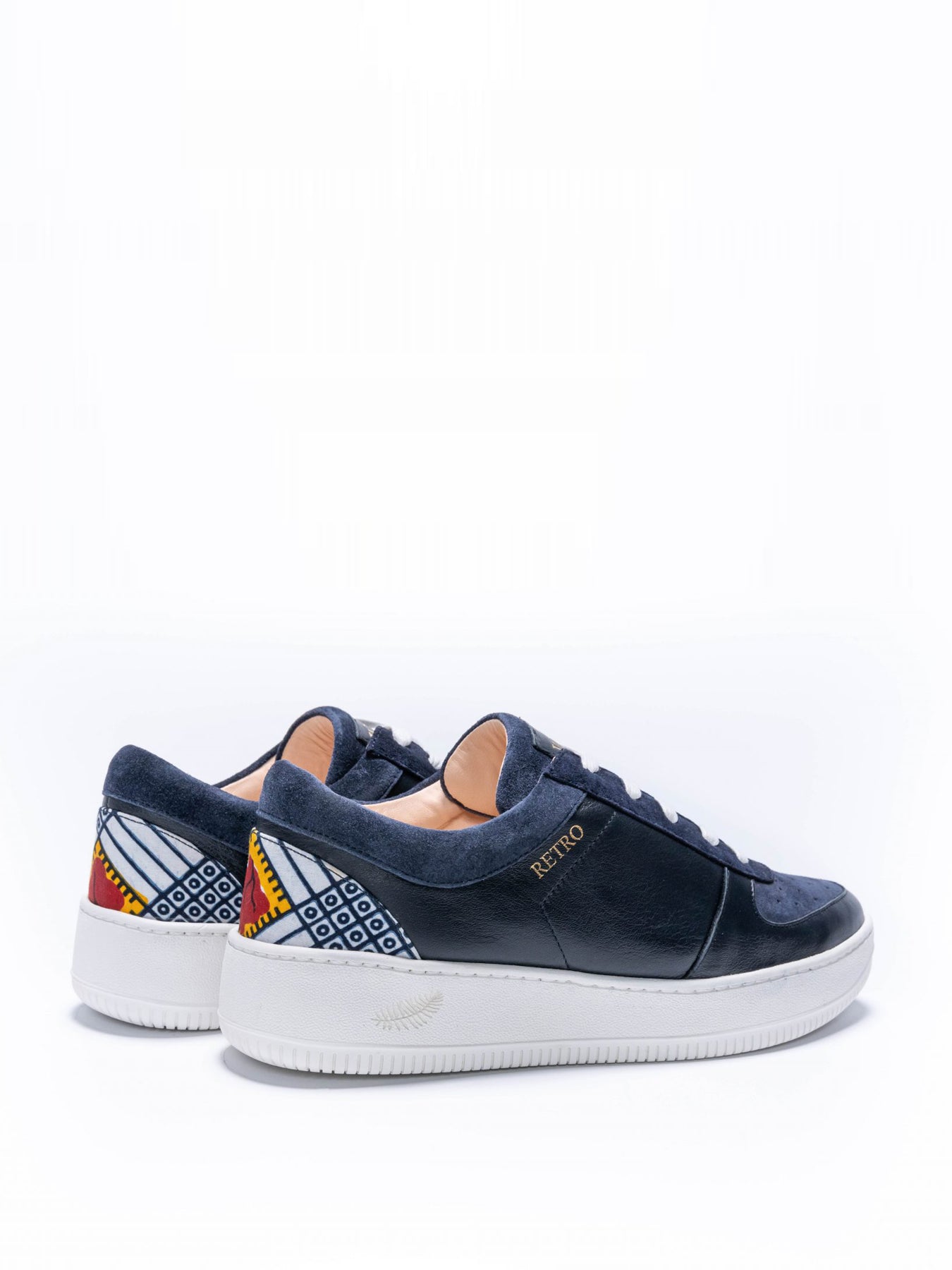 Releve Fashion Wibes Blue and White Retro Sassandra Trainers Sneakers Ethical Designers Sustainable Fashion Brands Purchase with Purpose Shop for Good