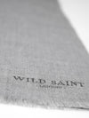 Releve Fashion Wild Saint London Grey Lightweight 100% Cashmere Scarf Sustainable Luxury Fashion Conscious Clothing and Accessories Ethical Designer Brand Animal-friendly Cruelty-free Handcrafted Purchase with Purpose Shop for Good