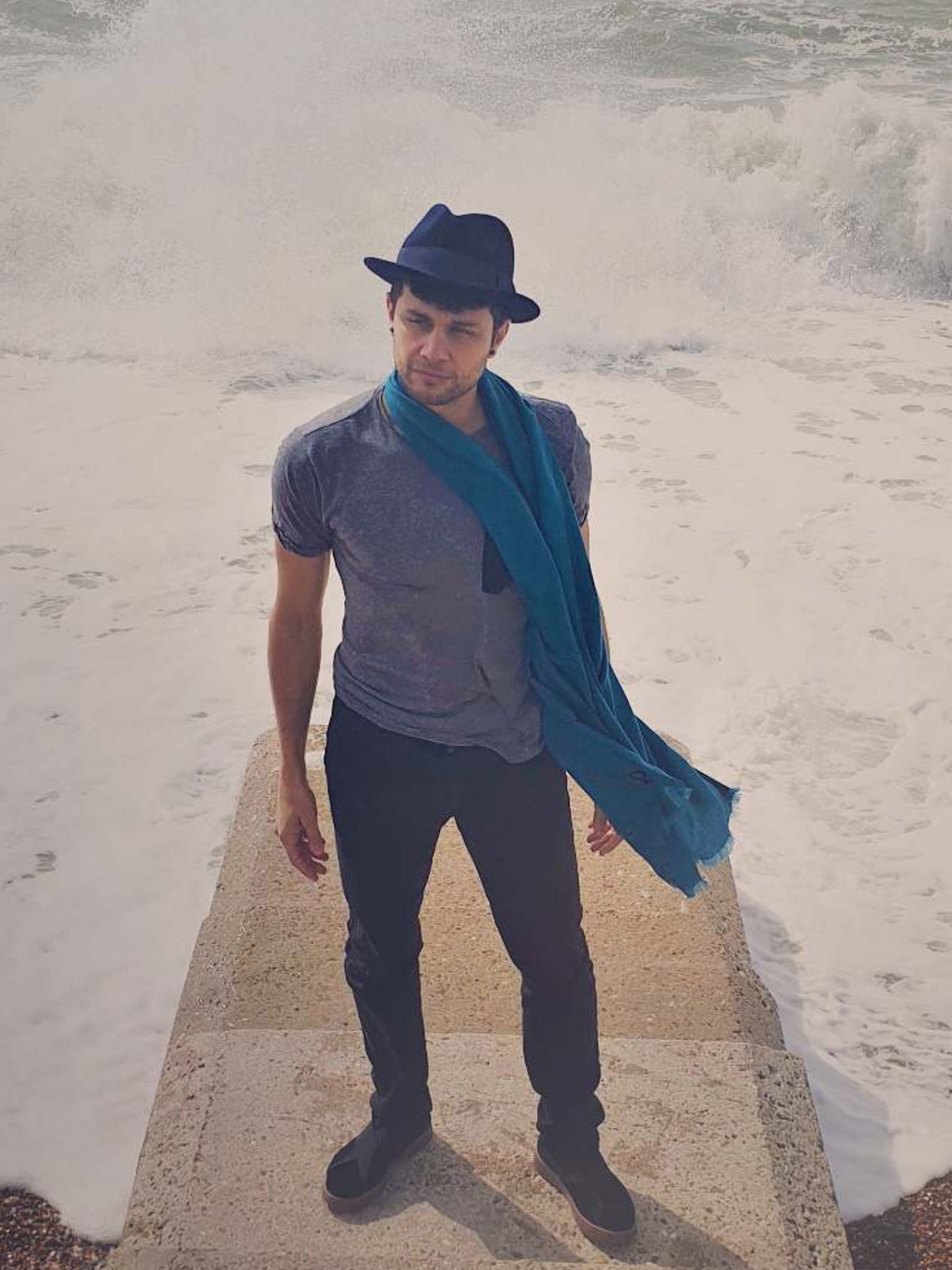 Releve Fashion Wild Saint London Teal Lightweight 100% Cashmere Scarf Sustainable Luxury Fashion Conscious Clothing and Accessories Ethical Designer Brand Animal-friendly Cruelty-free Handcrafted Purchase with Purpose Shop for Good
